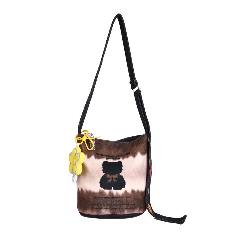 Stylish Kitten Print Underarm Tote: New Cute Cartoon Graffiti Handbag