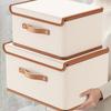 Large Foldable Fabric Organiser Box with Cover Container For Seasonal Clothing Blankets Household Items