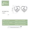 Bisaer Real 925 Sterling Silver Cute Cow Stud Earrings Heart Animal Earrings For Women Fashion Silver Jewelry