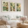 3pcs/set Retro Watercolor Tropical Jungle Holiday Home Waterfall Canvas Print Hawaiian Holiday Wall Art Poster for Home Decor