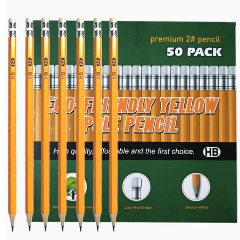 Hexagonal Yellow Barrel HB Pencil & Eraser Set for Students HB