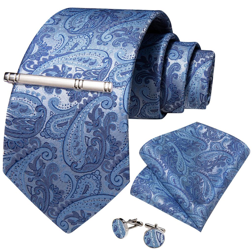 Slik Herren-Krawattenklammer-Set, rot, Schnee, Krawatte, Einstecktuch, Manschettenknöpfe, Hochzeit, Party, USA