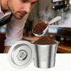 Reusable Coffee Filters Metal Stainless Steel Filtering Accessories Coffee Pod Strainer Cup With 30ml Measuring Spoon For Home