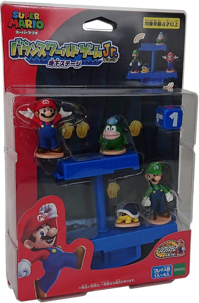 EPOCH Super Mario Balance World Game Jr. Underground Stage, ST Mark Certified, Ages 4 and Up, Toy Game, Players: 1-4