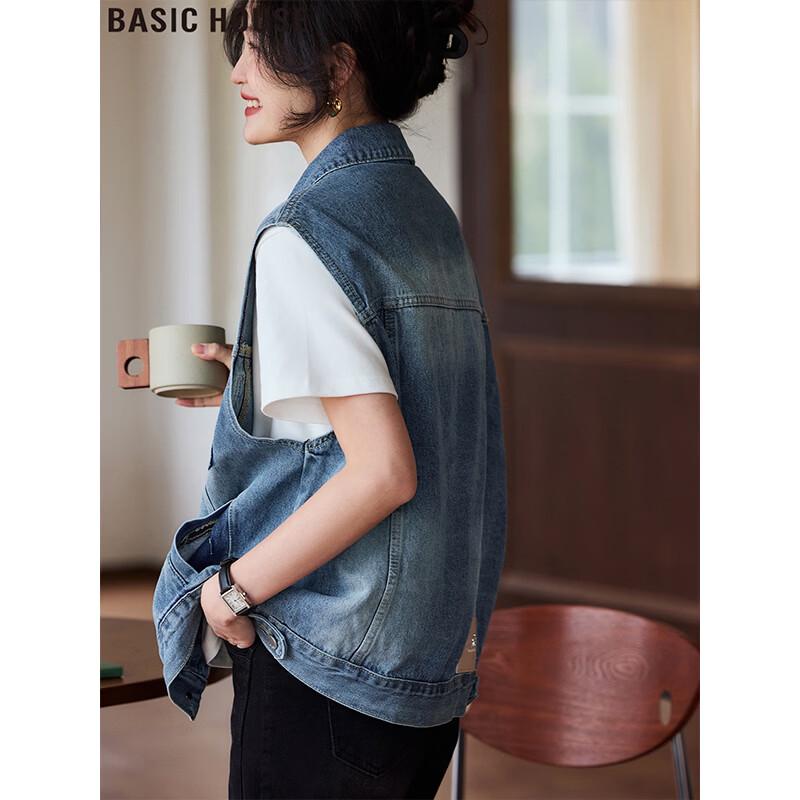 Basic House Women s Denim Lapel Vest M