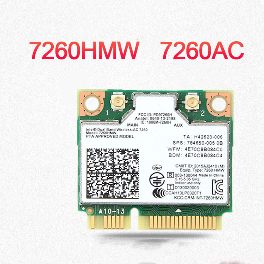 Bluetooth 4.0 Dual Band 7260HMW 7260AC Wireless Mini PCI-E Wi-Fi Network Card