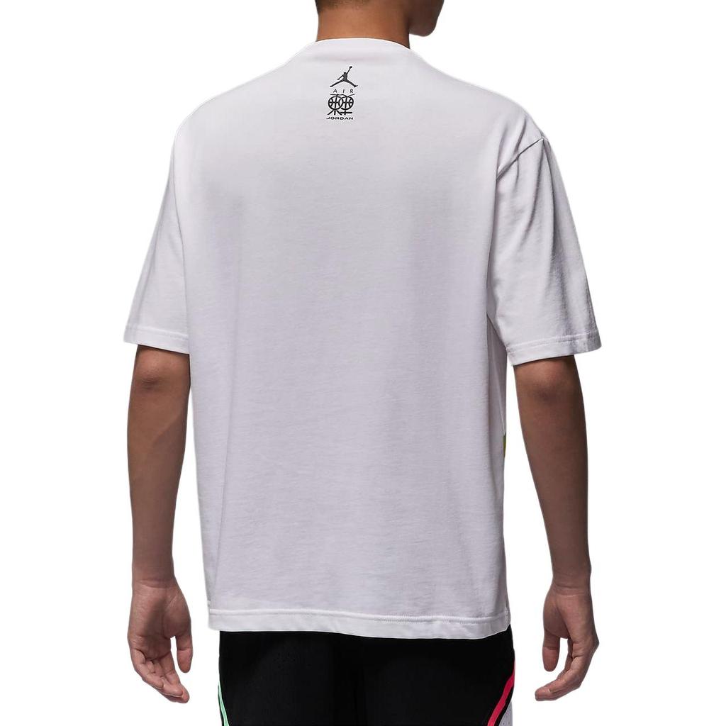 Jordan AS M J SS Tee Dongdan Gcel Colorful Character Pattern Pullover Round Neck Short Sleeve T-Shirt Men Tops White HF6593100