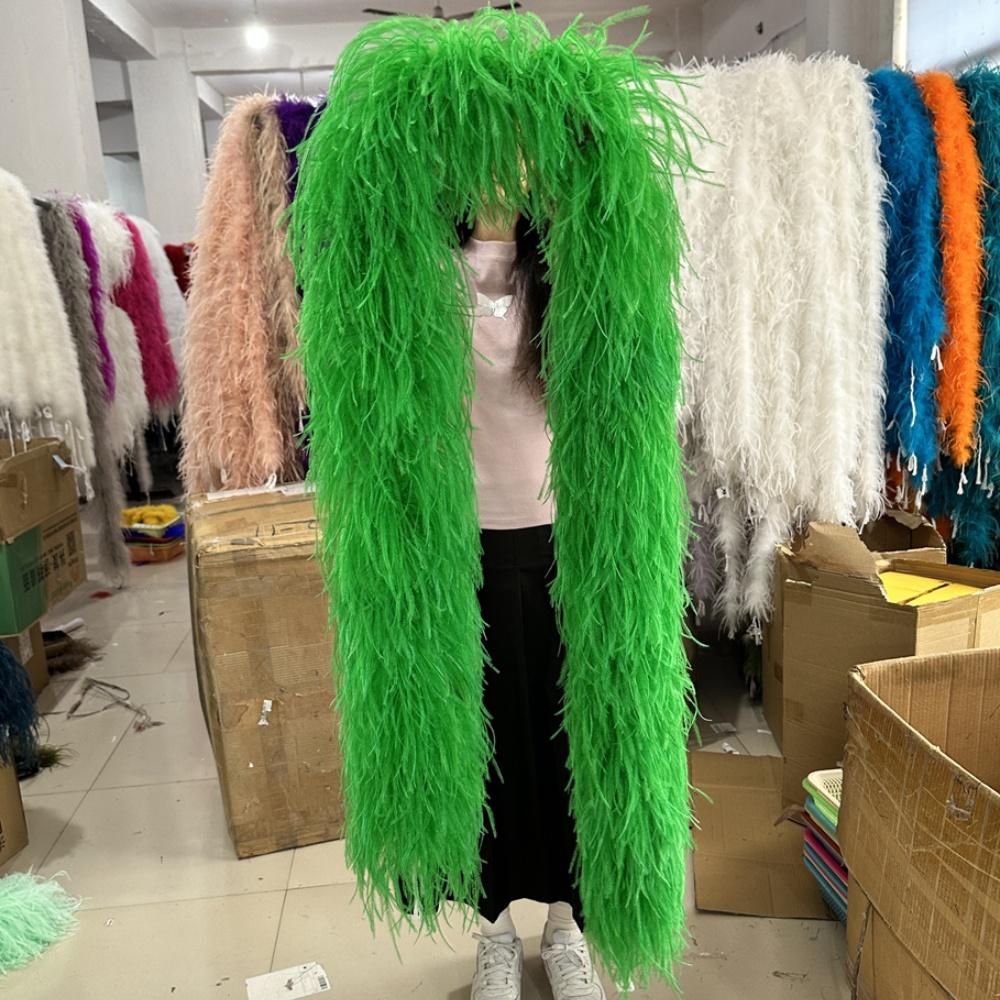 DIY 1 3 6 10 20Ply Natural Ostrich Feathers Boa 2 Meter Fluffy Ostrich feather Shawl for Wedding Party Dress Sewing Decoration Scarf