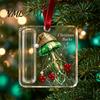 Rolled Cash Storage Container Christmas Acrylic Money Holder Ornament, Xmas Holiday with Slot, Tree Hanging Gift Decoration Decor
