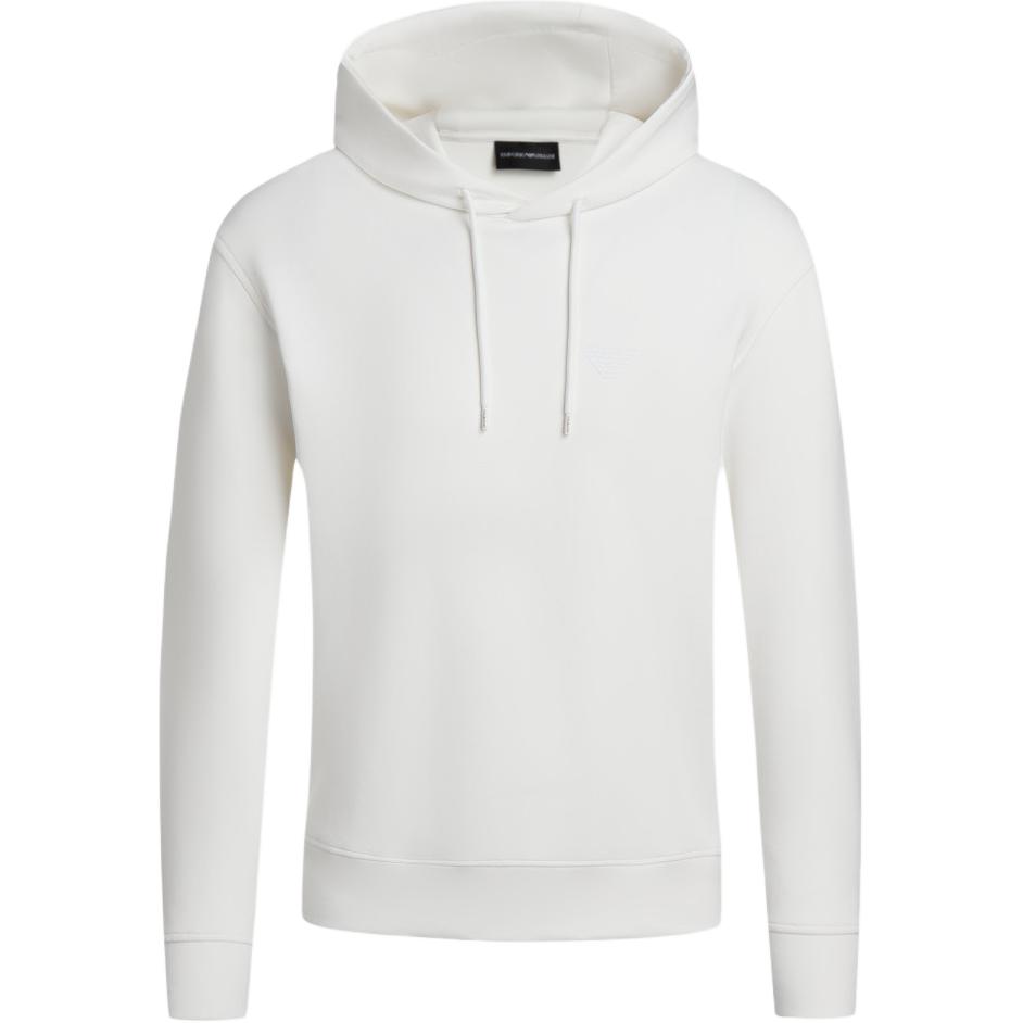 Emporio Armani FW24 Logo Hooded Drawstring Long Sleeve Sweatshirt Men sweatshirt White 6D1M94-1JHSZ-0132 XXL