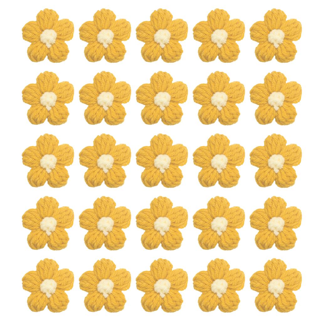 36pcs Crochet Flowers Applique Flowers for Craft Sewing Crochet Flowers Bouquet  DIY Hair Clothes Party Craft Christmas Decor