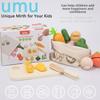 Wooden Kitchen Toy Set Fruits Vegetables Children Pretend Activities Cooking