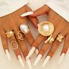 Accessories Geometric Irregular Pearl Alloy Vintage Ring Personality Premium Ring Set