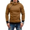 Men's Autumn and Winter New Hooded Sweater Pullover Men's Diagonal Zipper Hooded Sweater Multi-color