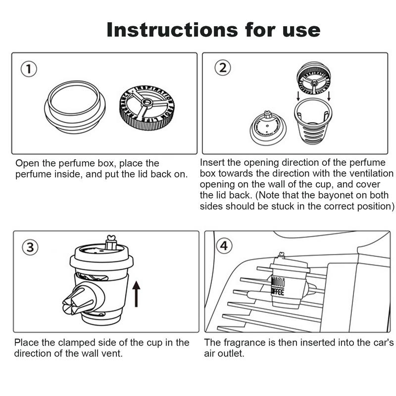Vent Clip Air Freshener 2pcs Aromatherapy Coffee Cup Shaped Air Vent Clip Diffuser Long-Lasting Cute Air Outlet Perfume Clip For