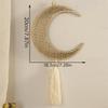 Wooden Material Ramadan Ornaments Moon Shape Star Shape Hanging Decor Hollow Mesh Tassel Design Muslim Decor Ramadan Celebration