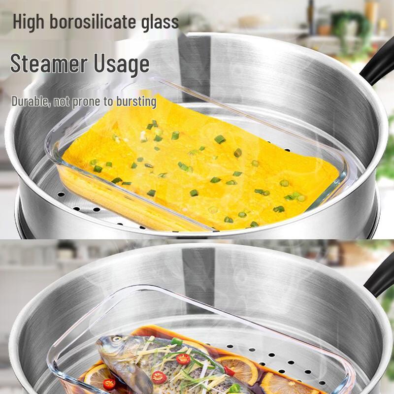 Ningzhao Heat-Resistant Oval Glass Baking & Serving Plate
