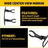 HD UTV Rear View Mirror Center Set 1.75" 2" - Adjustable Fit Polaris RZR Mirrors