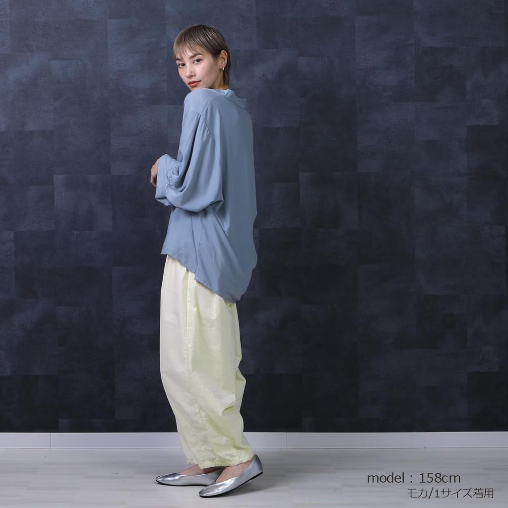 Selectively Berry Circus Matte Comfortable Elastic Solid Loose Plus Suitable for Size LL Women's Wide-Leg Pants, Lightweight, Texture, Wear,