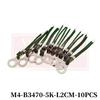 10pcs NTC Thermistors Surface Mount Diameter 4.2mm Temperature Sensor Probe Fixing Head B3950-1% 10K 50K 100K L2cm Tin-plated
