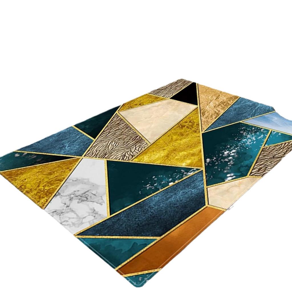 Wohnzimmer Dekoration Teppich Geometrisches Dunkles Muster Sofa Couchtisch Matte Schlafzimmerteppich