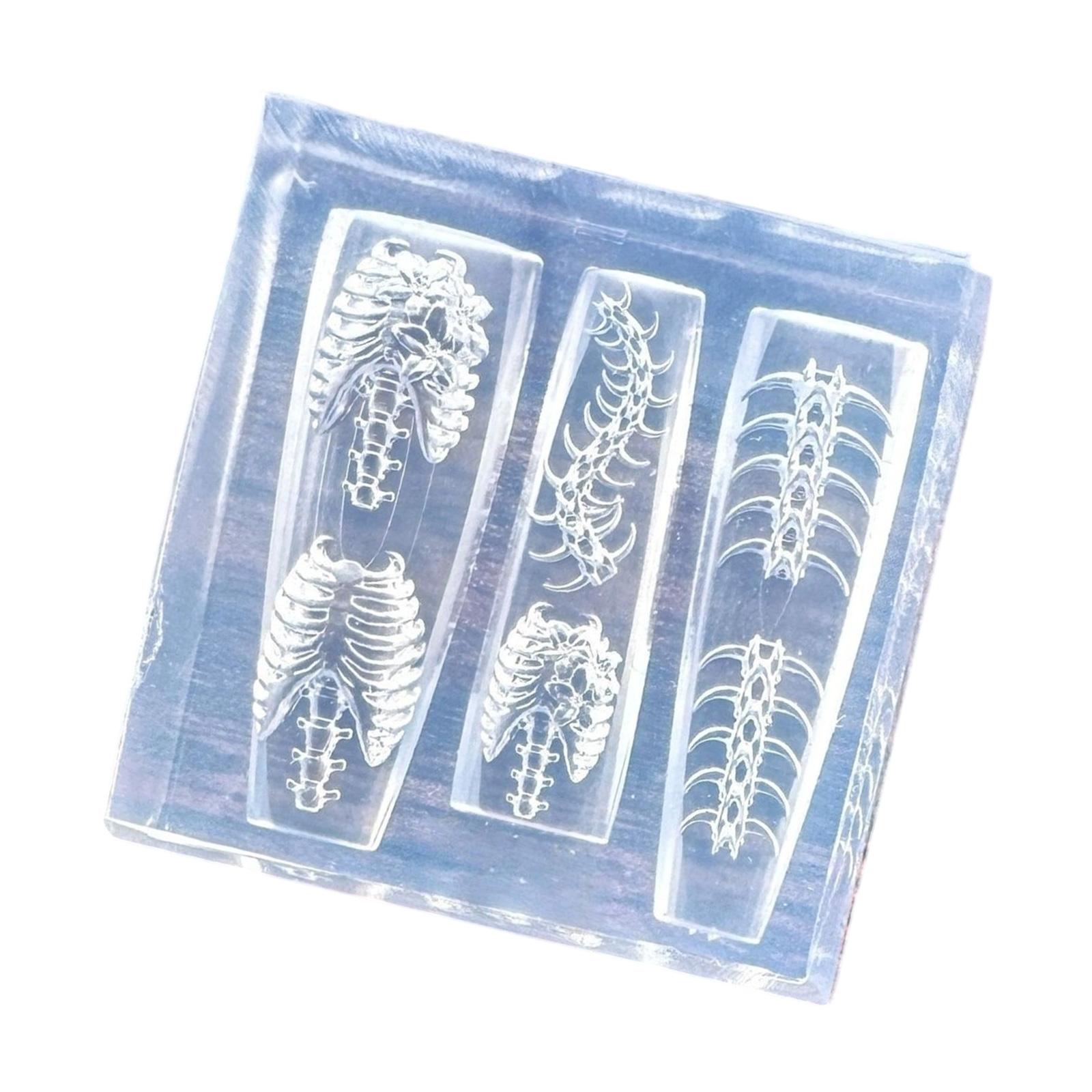 

Easy Release Silicone Nail Stamp Mold Ribs Spine Shaped Manicure Patterns Mould Stylish Embossed Nail Accessories Mold 1