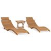 Day and Night - Day and Night Folding Table and Chairs for Balcony 3 Pcs Solid Teak Wood