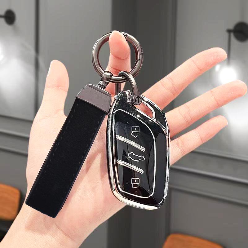 Silver Edge Shell Holder Keyless For Roewe Erx5 Rx5 I6 I5 Rx3 Rx8 For Mg 4 Mg5 Mg6 Mg Zs Ev Hs Ehs Zx Gt Tpu Car Key Case Cover