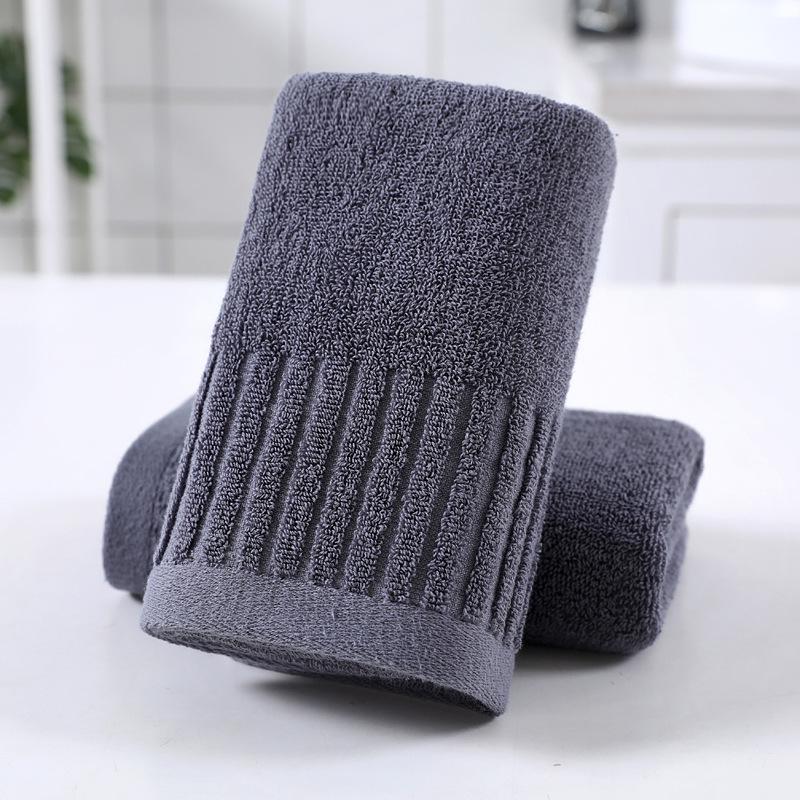 Vertical Stripe Soft Cotton Face Wash Towel - Solid Color for Employee Gifts