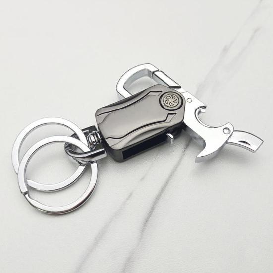Robuster Multifunktions-Schlüsselanhänger Karabiner Clip Flaschenöffner Fidget Spinner Messer Zink