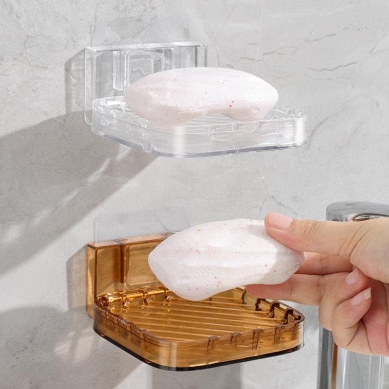 Creative Soap Holder With Adhesive For Easy Installation Kitchen Sink Mount With Drain Soap Holder Easy Cleaning