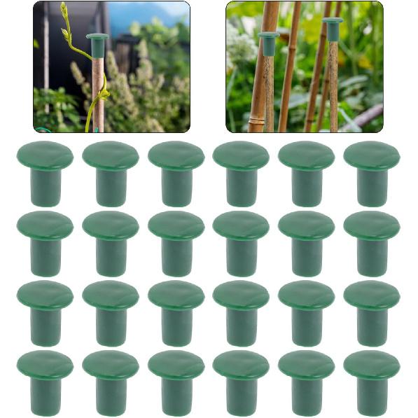 Happyyami 72Pcs Garden Safety Cane Caps Plastic Mushroom Rebar Safety Caps Tube Screw On Rebar Stakes for Garden Canes Green