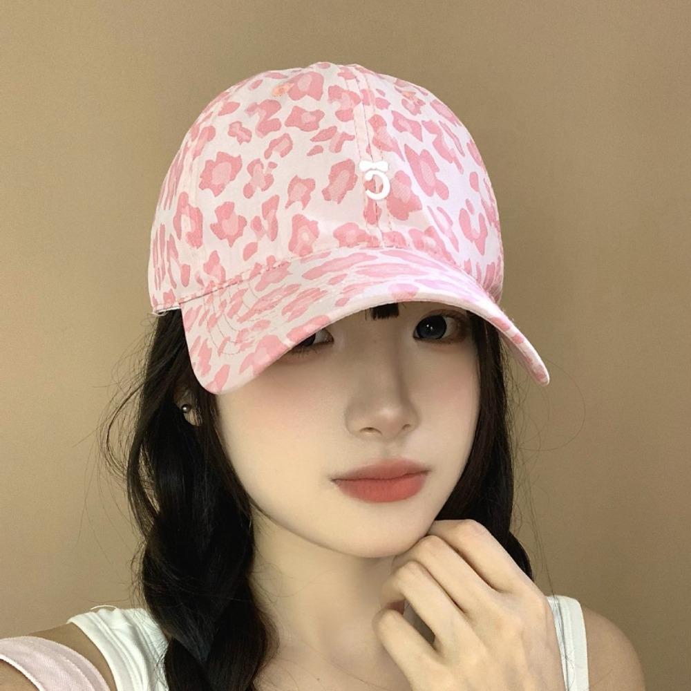 Kšiltovka s leopardím potiskem, bavlněná baseballová čepice s kšiltem, všestranná baseballová čepice s leopardím potiskem, dívčí
