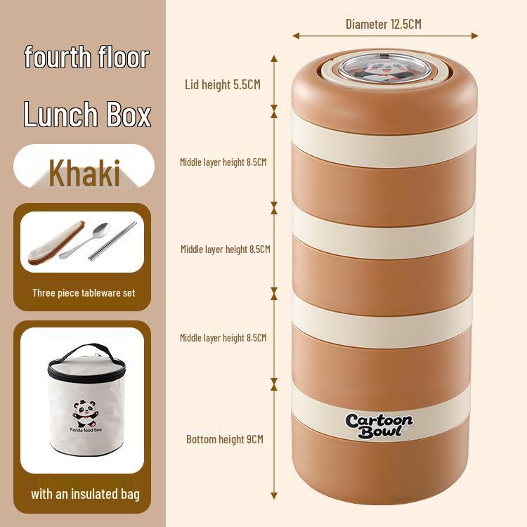 Läckagesäker Bento-låda i rostfritt stål med silikontätande lock för kontorsarbetare