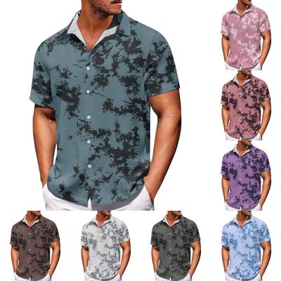 Herrenhemden mit Hawaii-Print und Knopfleiste, kurzärmelig, lässige Mode, kurzärmelig