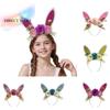 Funny Floral Rabbit Ears Headbands Non-slip Shiny Bunny Ears Hair Hoop Colorful Headwear Cosplay Headbands Party Favors