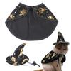 Katzenhexe Kostüm Haustier Halloween Umhang Gold Druck Design Cosplay Umhang Für Katzen Hunde Kleine Tiere Party Festlich Fotografie