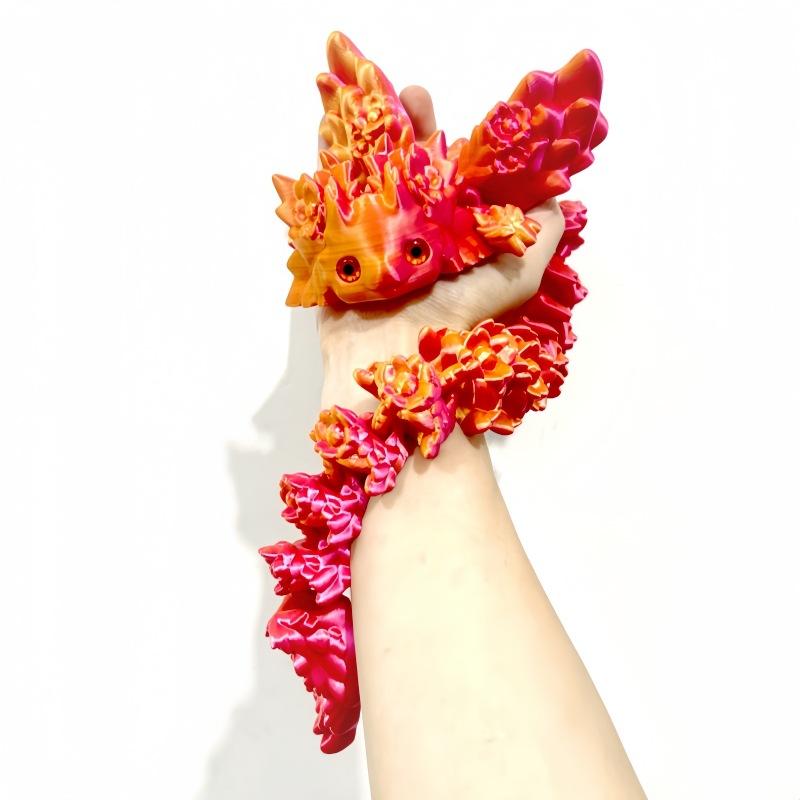 3D Print Toy Salamander Dragon Desktop Ornament Animals Home Office Crafts Christmas Gift