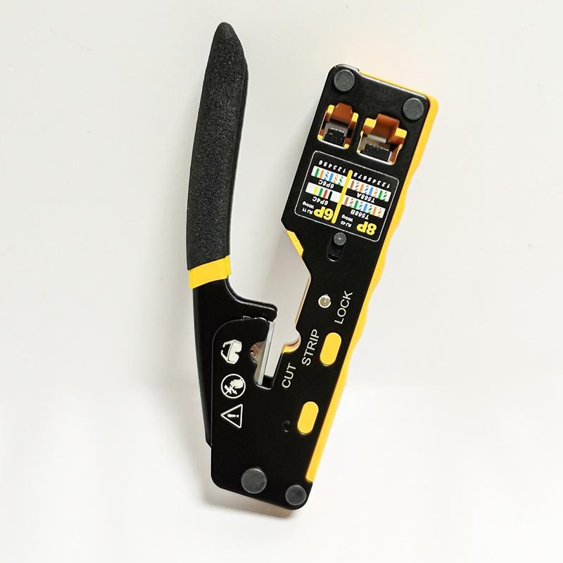 Rj45 Network Crimper - 3-In-1 Crimp/Cut/Strip Lan Cat8/7/6A/6/5E (Stp/Utp) & Rj11/12 Tel Modular Cable