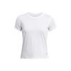 Solid Color Brand Logo Round Neck Casual Pullover Short Sleeve T-Shirt Women T-Shirt White 1382434-100