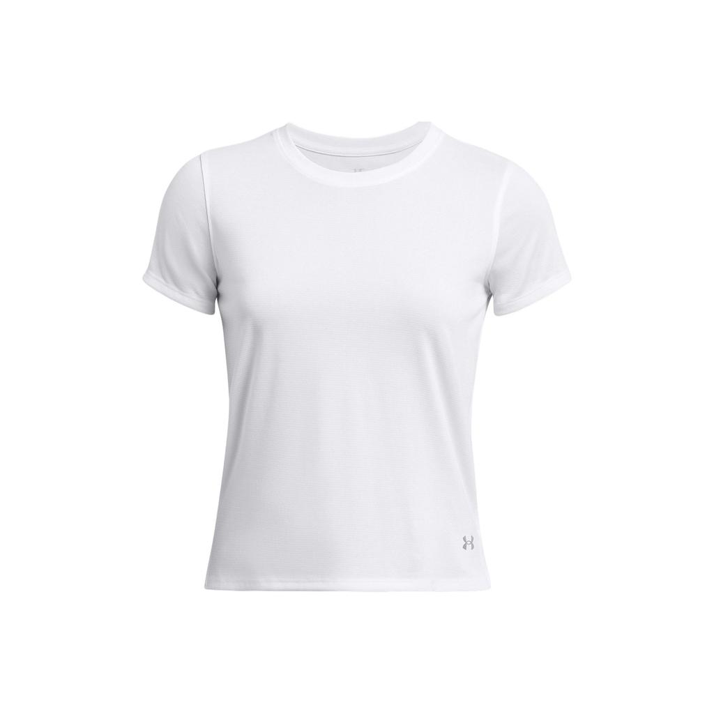Under Armour Μονόχρωμο Λογότυπο Μάρκας Κυκλική Λαιμόκοψη Casual Πουλόβερ Κοντομάνικο T-Shirt Γυναικείο T-Shirt Λευκό 1382434-100