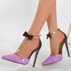 Fashion Fashion Bowknot Ankle Strap Women Pumps Sexy Pointed Toe Stripper 10cm High Heels Wedding Banquet Shoes Sandalias De Mujer 2025