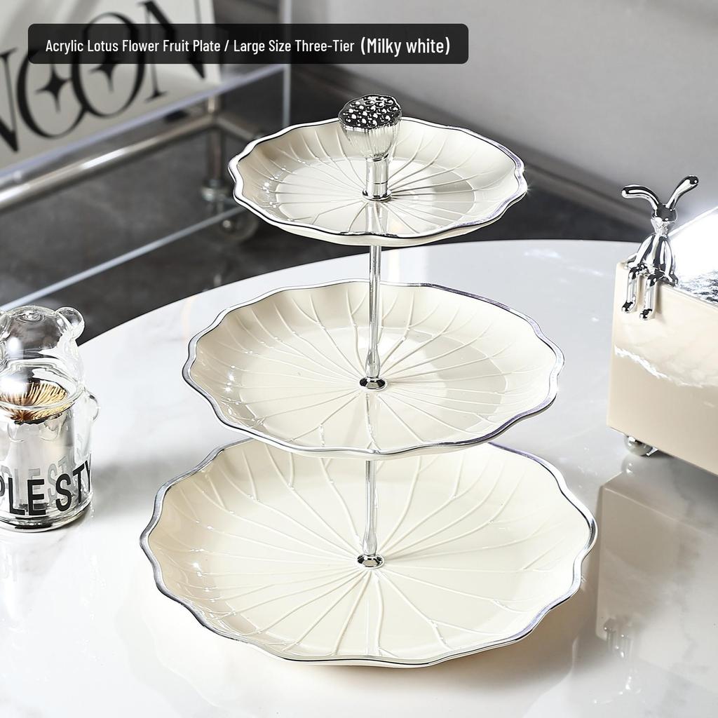 Double-Layer Skewer & Fruit Plate: Cake Stand and Pastry Tray for Afternoon Tea, Large & Small Sizes