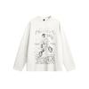 Unisex oversized Streetwear tričko s dlouhým rukávem a abstraktním skicovaným potiskem, směs bavlny, ležérní top