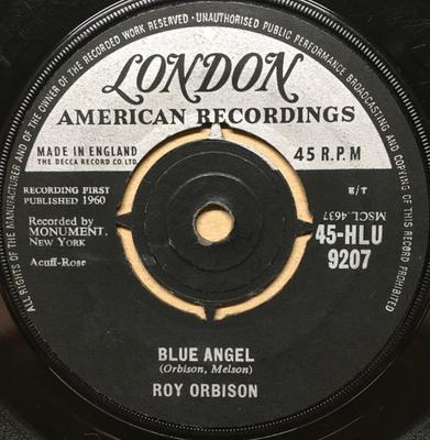 7inch Record ROY ORBISON  Blue Angel 45HLU9207 LONDON LONDON  1960 UK Rock Used
