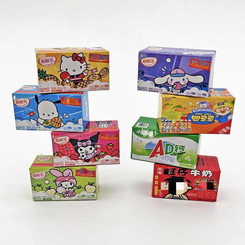 

8/10 шт. миниатюрный кукольный домик имитация ящика для молока супермаркет магазин еды мини-коробка для напитков для кукольных аксессуаров игрушка as the picture