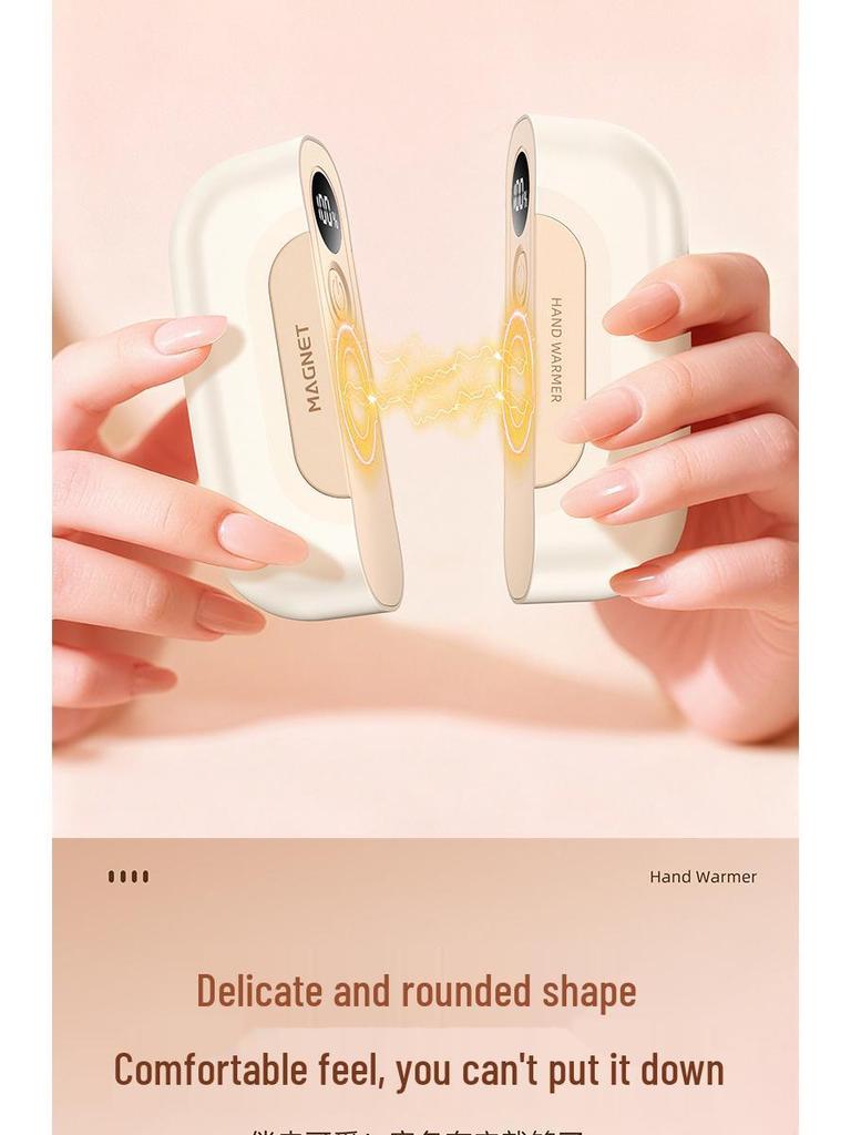 Rechargeable Magnetic Hand Warmer with Digital Display - Portable, Explosion-Proof, and Large Capacity Gift.