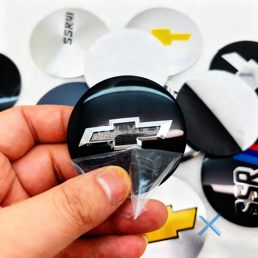 56-65mm Car Wheel Center Hub Cap Emblem Sticker Accessories For Chevrolet Cruze Sonic Silverado Trax Camaro Captiva Aveo Z71 SSR