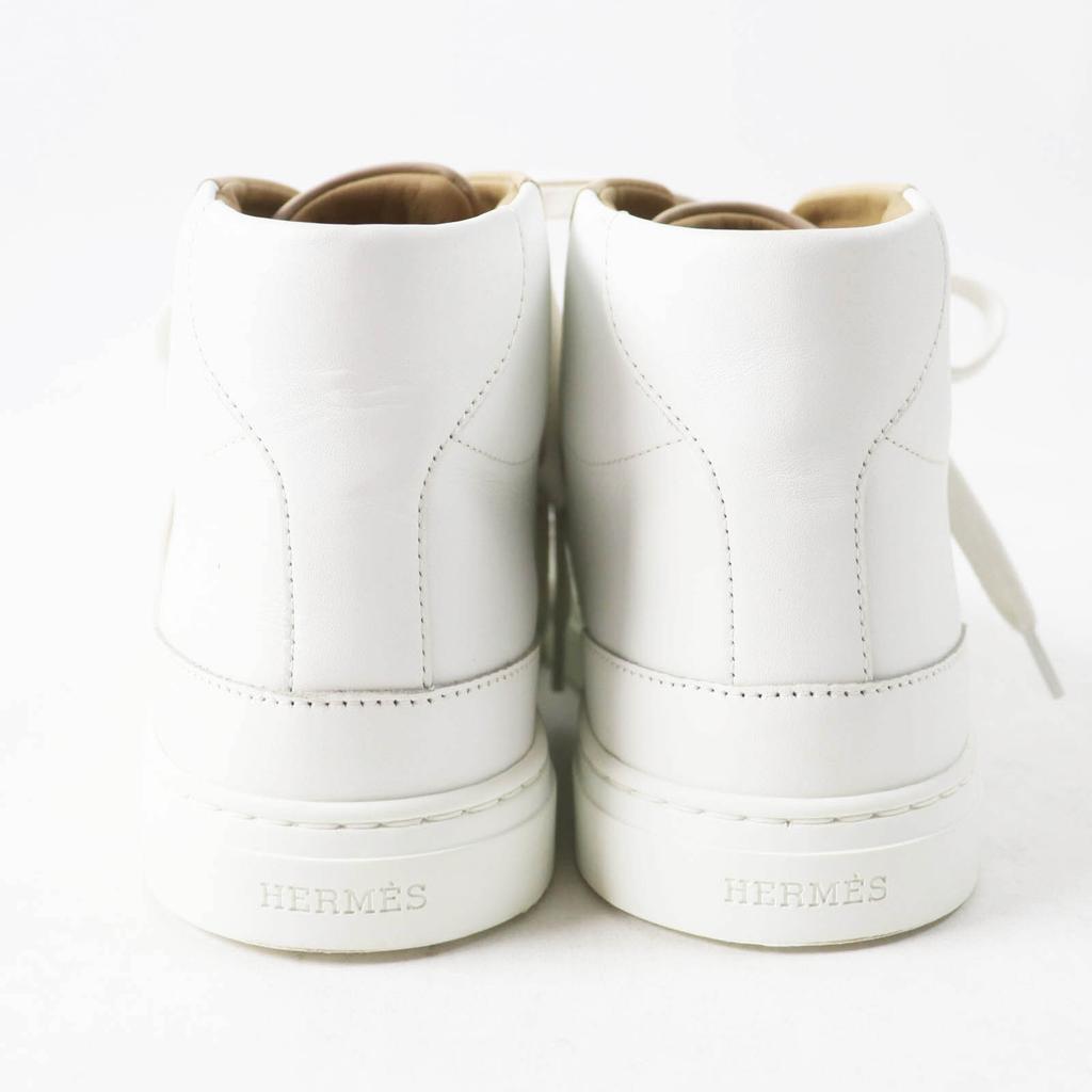 Excellent HERMES High cut sneakers Daydream kelly buckle White beige leather Used