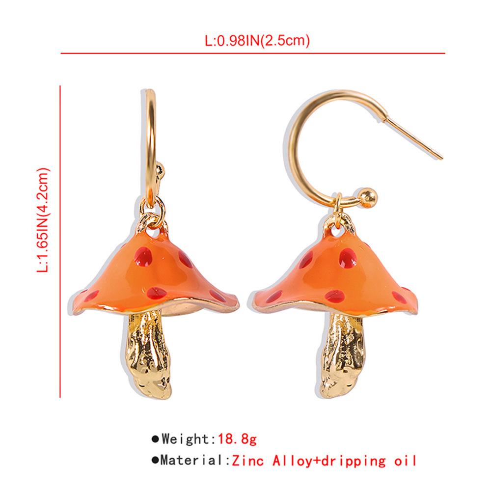 Europe and The United States Creative Fantasy Cute Mori Small Mushroom Drop Earrings Color Drop Mushroom Earrings Selling Well.